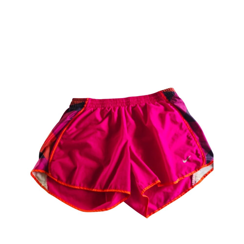 Nike Women Dri-FIT Running Shorts Pink Orange Trim Side Panels Large